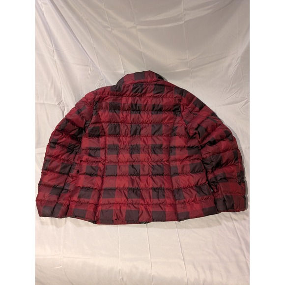 Eddie Bauer Womens Red Black Buffalo Plaid Down Puffer Jacket XL Full Zip - Picture 8 of 10